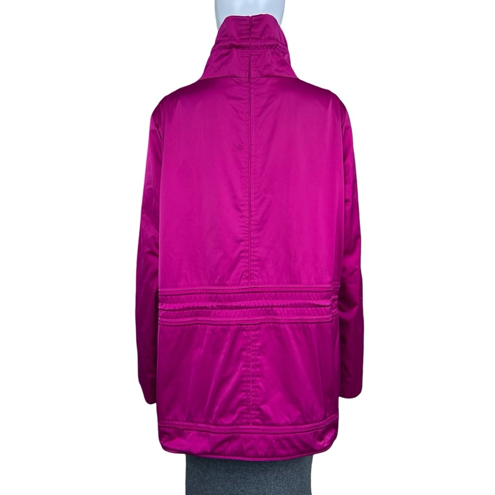 Escada Windbreaker Jacket Size 10 Convertible Collar Lightweight Rain Coat Pink - Picture 13 of 16